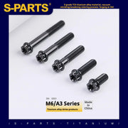 S-PARTS A3 M6 Titanium Bolts — 8–120mm — Black