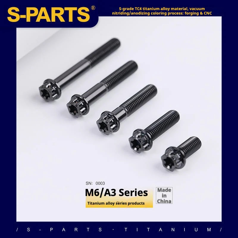 S-PARTS A3 M6 Titanium Bolts — 8–120mm — Black