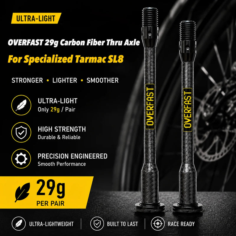 OVERFAST 29g Ultra-Light Carbon Fiber Thru Axle Set for Specialized Tarmac SL8 — SL8/SL9 29g±1g Specialized Tarmac SL8/SL9