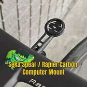 Seka Spear/Rapier Integrated Carbon Computer Mount — 10g — Supports Garmin 1050 — Titanium Bolts Included