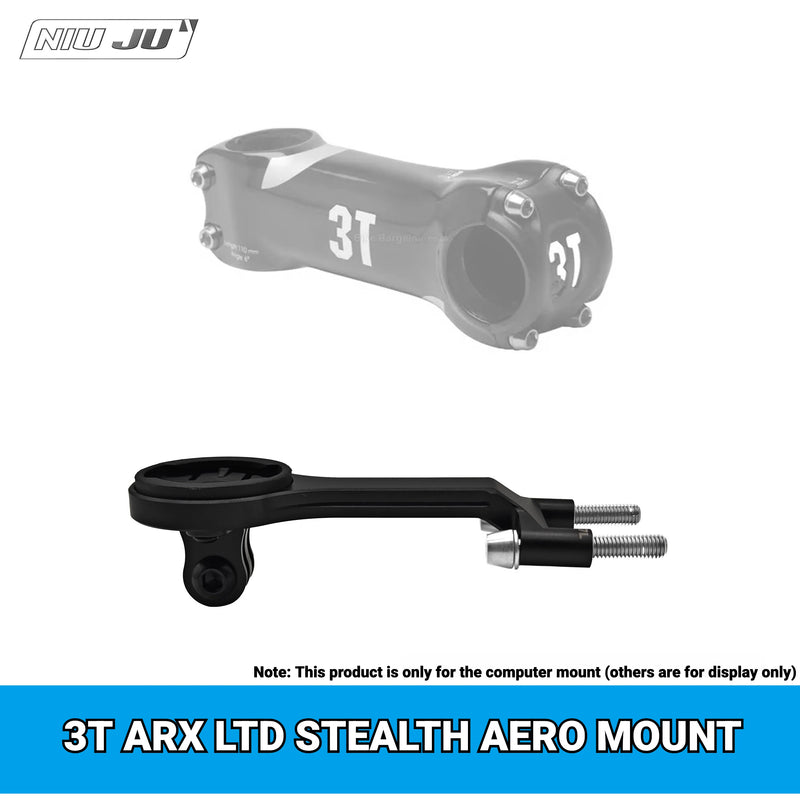 Titanium Computer Mount for 3T ARX LTD Stealth Stem — Garmin Wahoo Aero Bike Mount with GoPro Adapter