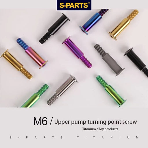 S-PARTS M6 Titanium Upper Pump Pivot Bolt — 36mm D12 Step D8 H22
