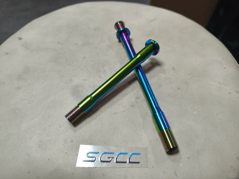 Evolve CIMA Thru Axle Set — 35g Lightweight Aluminum & Titanium Axle — CNC Precision — Custom Color