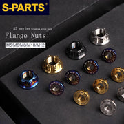 S-PARTS A3 Titanium Flange Nuts — M5 / M6 / M8 / M10 / M12