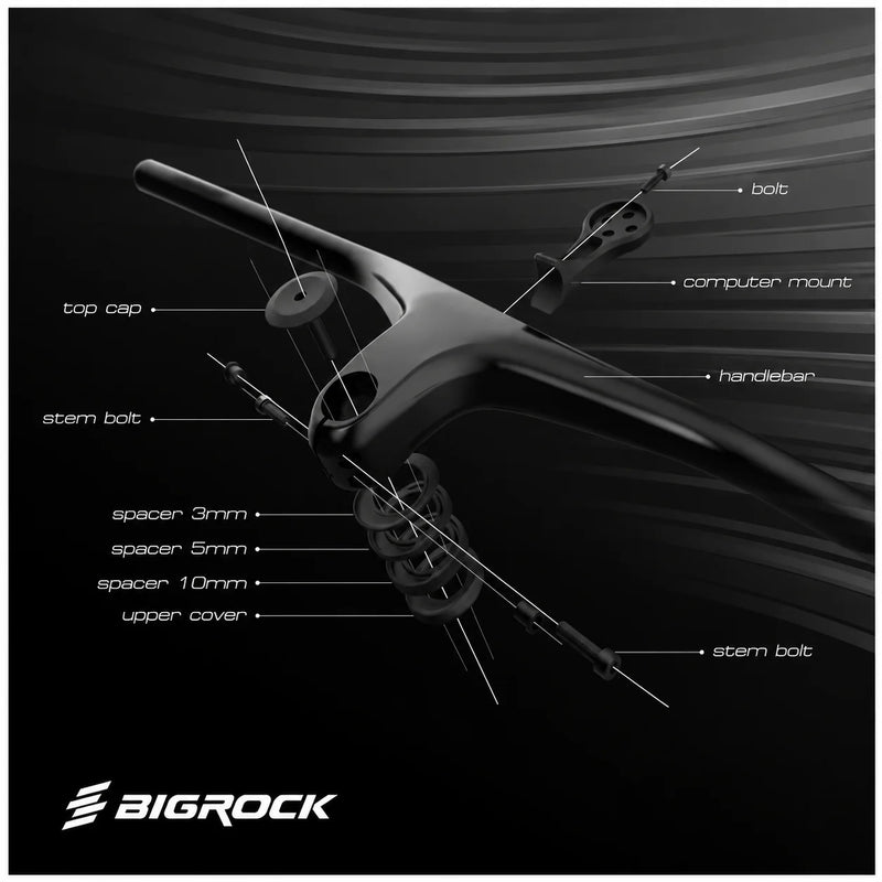 BIGROCK Mountain Bike Integrated Handlebar -22° 740mm XC Racing Handlebar