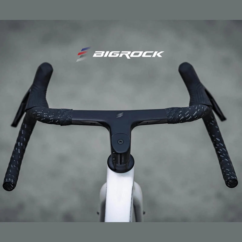 BIGROCK Carbon Fiber Integrated Gravel Handlebar with Stem – Flared Drop Bar for Gravel Bikes