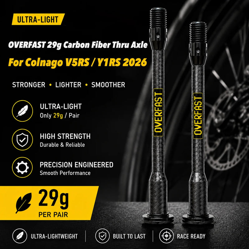 OVERFAST 29g Ultra-Light Carbon Fiber Thru Axle Set for Colnago V5RS / Y1RS 2026 — COLNAGO2026 29g±1g Colnago V5RS Y1RS