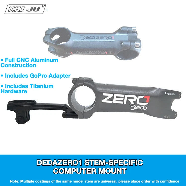 NIUJU DEDA ZERO 1 Computer Mount — Lightweight Garmin Wahoo GoPro Mount