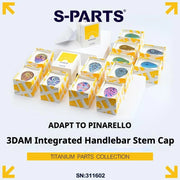 S-PARTS Pinarello 3DAM 3D-Printed Titanium Integrated Stem Cap, compatible with Pinarello Dogma F12 and earlier versions (bef