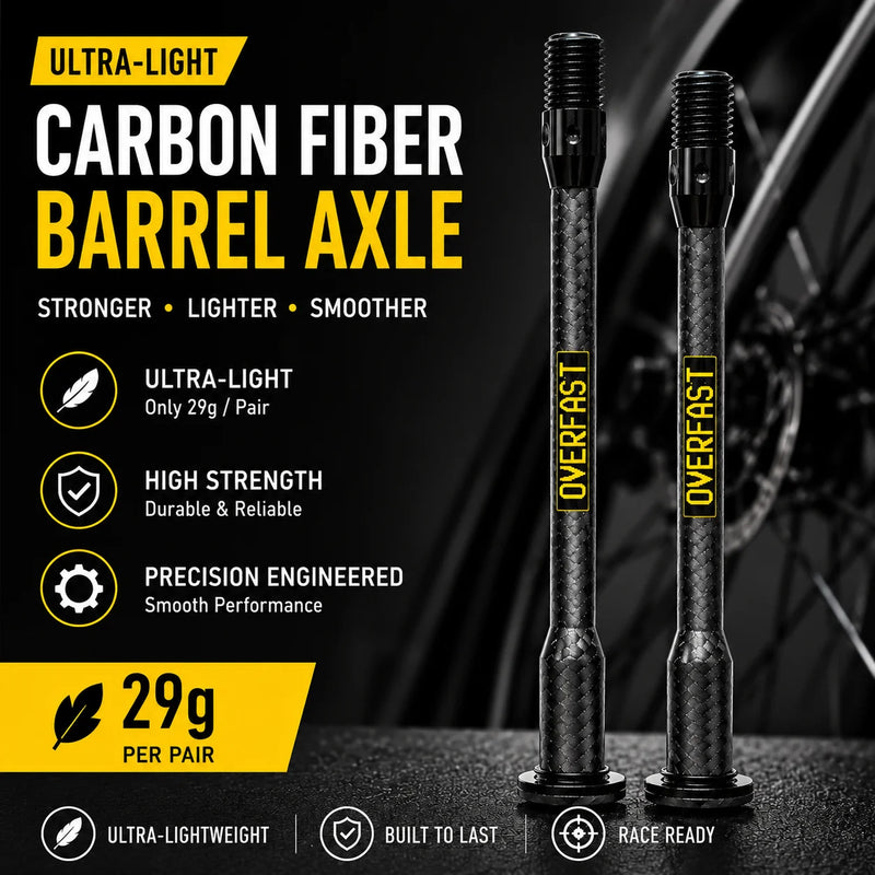 OVERFAST 29g Ultra-Light Carbon Fiber Thru Axle Set — Customized Specifications Available — CUSTOMIZED SPECIFICATIONS 29g±1g
