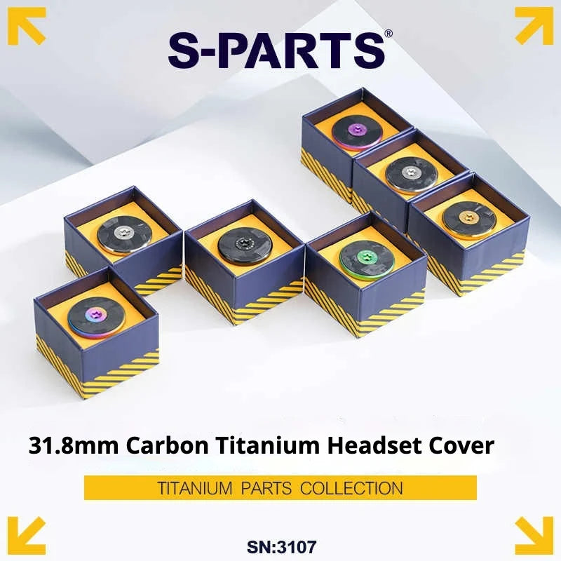 S-PARTS Titanium Carbon Fiber Bowl Caps Regular 28.6 Headtube Mountain/Road Handlebar Stem Caps