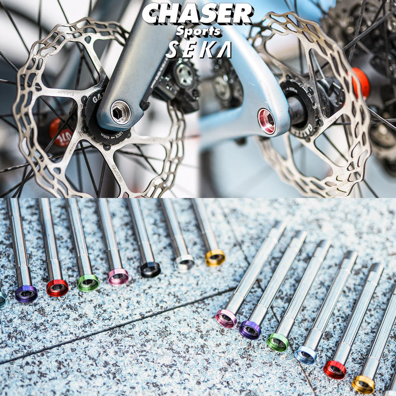 Chaser Ultralight Titanium Thru Axle Set — For SEKA Spear & Exceed Road Bikes (34g)