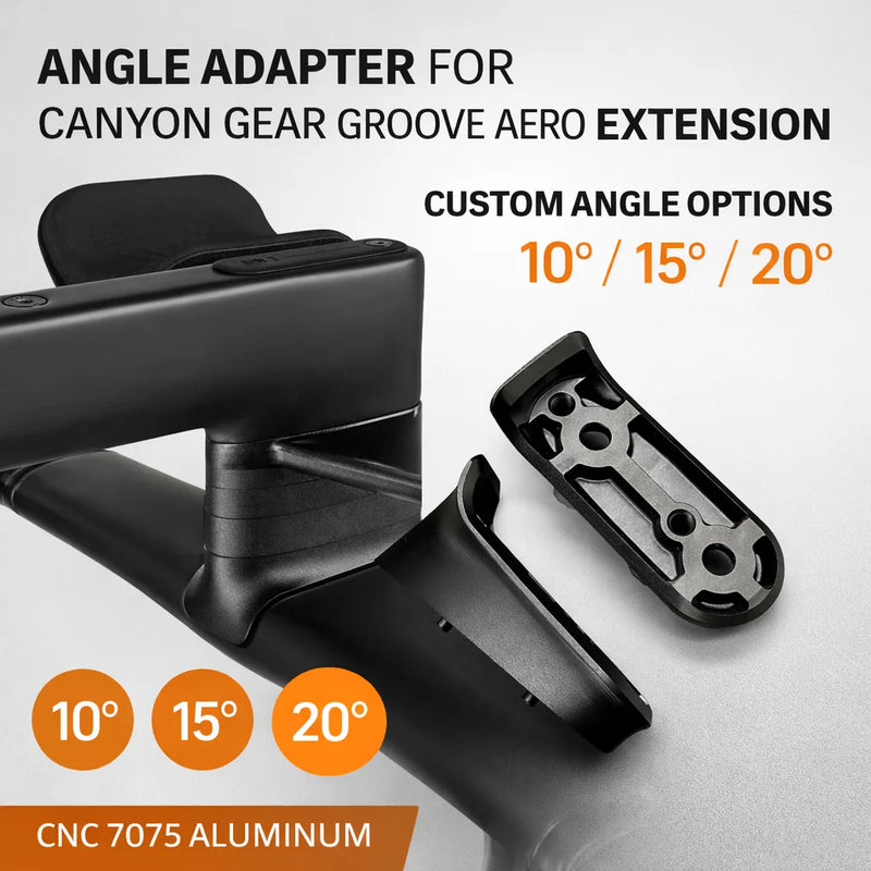 Aerobar Angle Adapter for Canyon Aeroad CP0048 — Compatible with Canyon Gear Groove Aero Extension — 10°/15°/20°