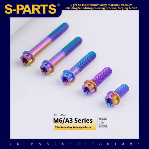 S-PARTS A3 M6 Titanium Bolts — 8–120mm — Candy