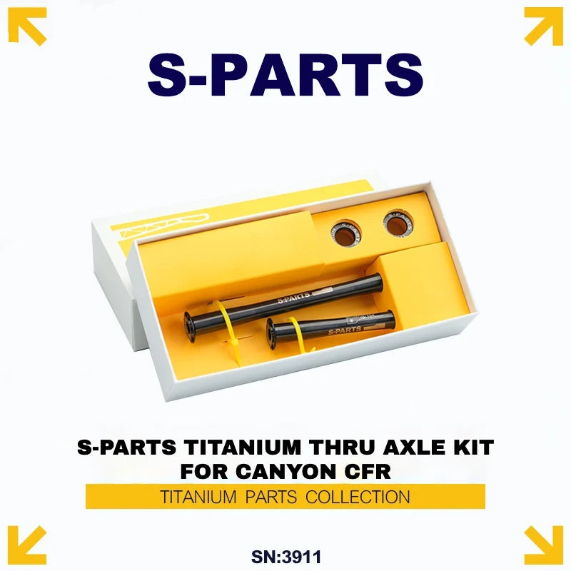 S-PARTS Titanium Thru Axle Kit for CANYON CFR (Front + Rear, Tool-Free Design) – 61.21g — 8 Anodized Colors