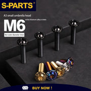 S-PARTS A3 D13 M6 Umbrella Head Titanium Bolts — 8–45mm
