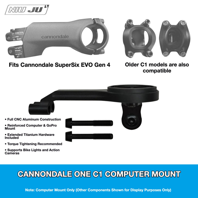 NIUJU Cannondale ONE C1 Stem Computer Mount — LAB71 SuperSix Garmin Wahoo Extension Mount