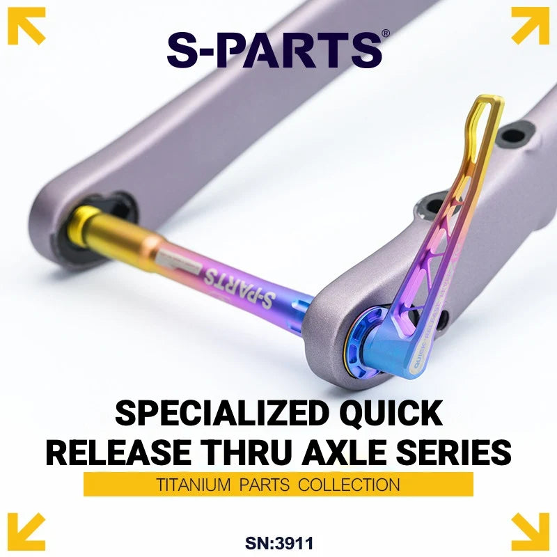 S-PARTS Titanium Quick Release Thru Axle for Specialized Road Bikes — Lightweight TC4 Titanium Upgrade