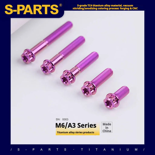 S-PARTS A3 M6 Titanium Bolts — 8–120mm — Purple