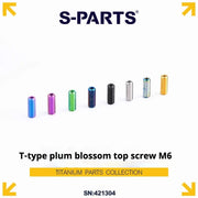 S-PARTS T15 M6 Flat-Bottom Titanium Set Screws — L8/L10/L12/L16