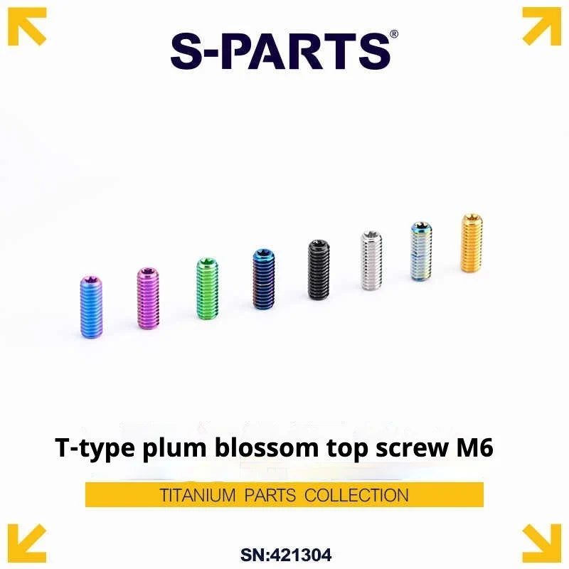 S-PARTS T15 M6 Flat-Bottom Titanium Set Screws — L8/L10/L12/L16
