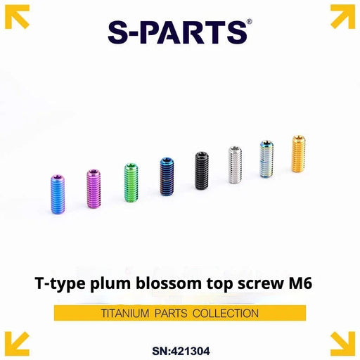 S-PARTS T15 M6 Flat-Bottom Titanium Set Screws — L8/L10/L12/L16