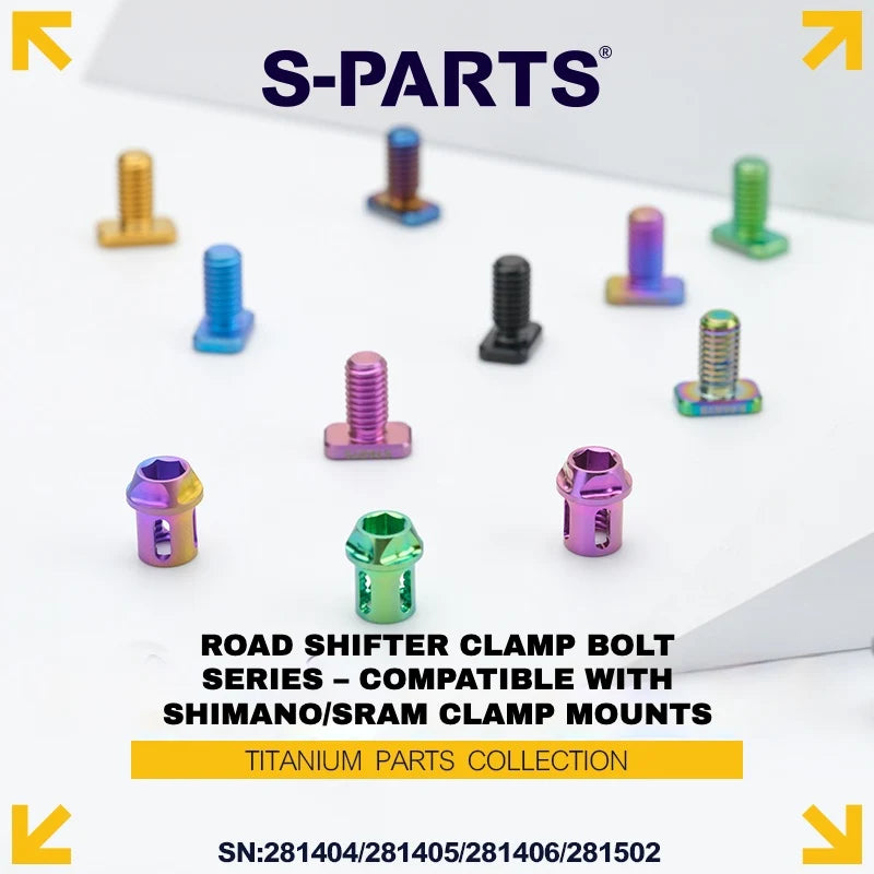 S-PARTS M6 Titanium Road Shifter Clamp Bolt & Nut — Shimano / SRAM