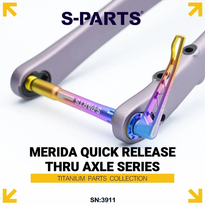S-PARTS Titanium Thru Axle Kit for Merida Road Bikes — TC4 Lightweight CNC Wheel Axle Upgrade — Merida Titanium Thru Axle Kit