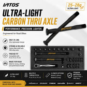 IMTOS 25–28g Ultra-Light Carbon Thru Axle for Road Bikes — P1.0 / P1.5 / P1.75 Universal
