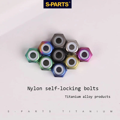 S-PARTS Titanium Self-Locking Flange Nuts — M4 / M5 / M6 / M8 / M10 / M12