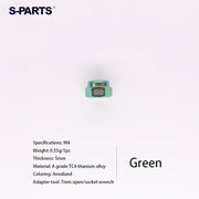 S-PARTS Titanium Self-Locking Flange Nuts — M4 / M5 / M6 / M8 / M10 / M12 — Green