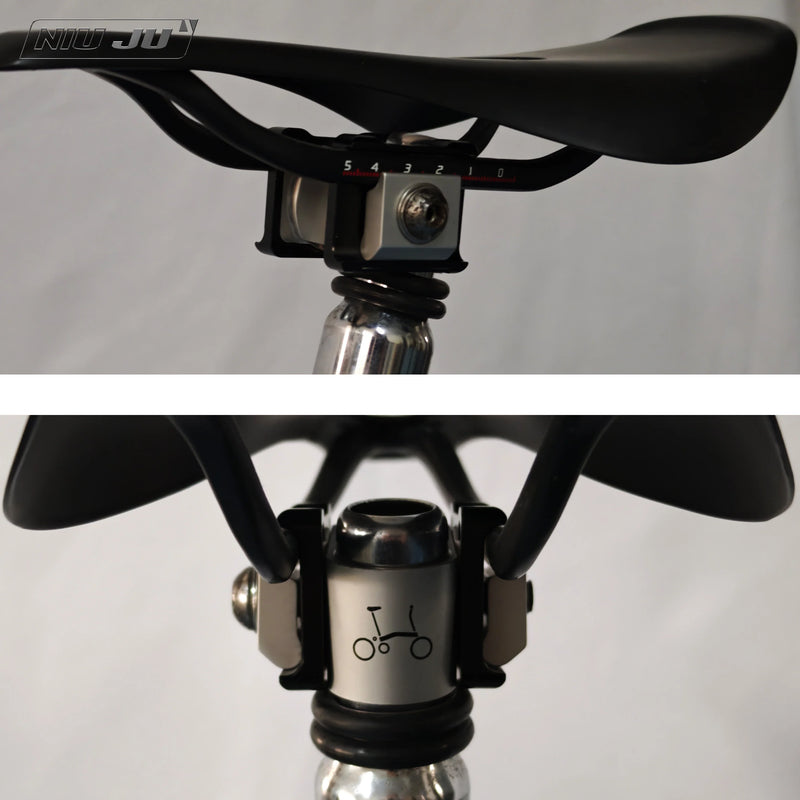 NIUJU Brompton Carbon Saddle Rail Clamp Yoke — 7×9 / 7×10 Carbon Rail Adapter