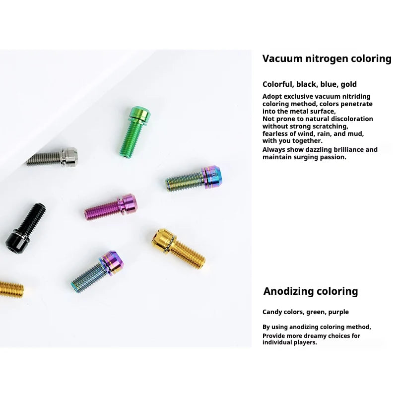S-PARTS A2 M6 TC4 Titanium Bolts — 10–55mm — Multiple Colors