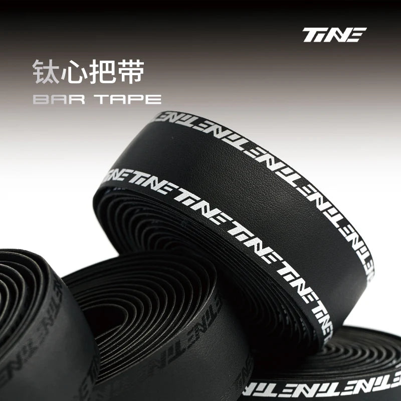 TiNE Road Bike Handlebar Tape Set — 210cm Length — 2.5mm Thickness — Anti-Slip & Breathable — Includes 2 Titanium Bar End Plu