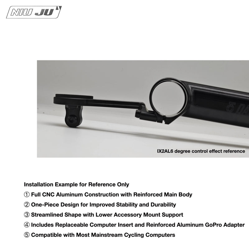 NIUJU Darimo IX2 AL / IX4 Computer Mount — Aluminum Garmin Wahoo GoPro Mount