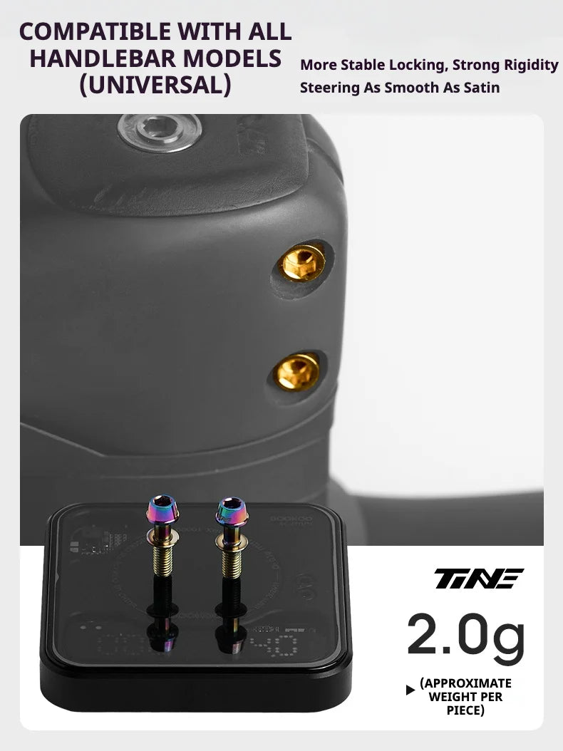 TiNE Titanium Stem Bolts M5×18 (Pair of 2) — CNC Bolts for Stems & Integrated Handlebars