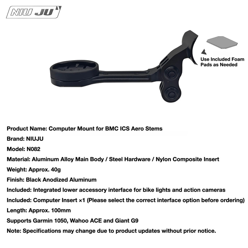 NIUJU BMC ICS Aero Computer Mount — SLR01 RM01 Garmin 1050 Wahoo Mount
