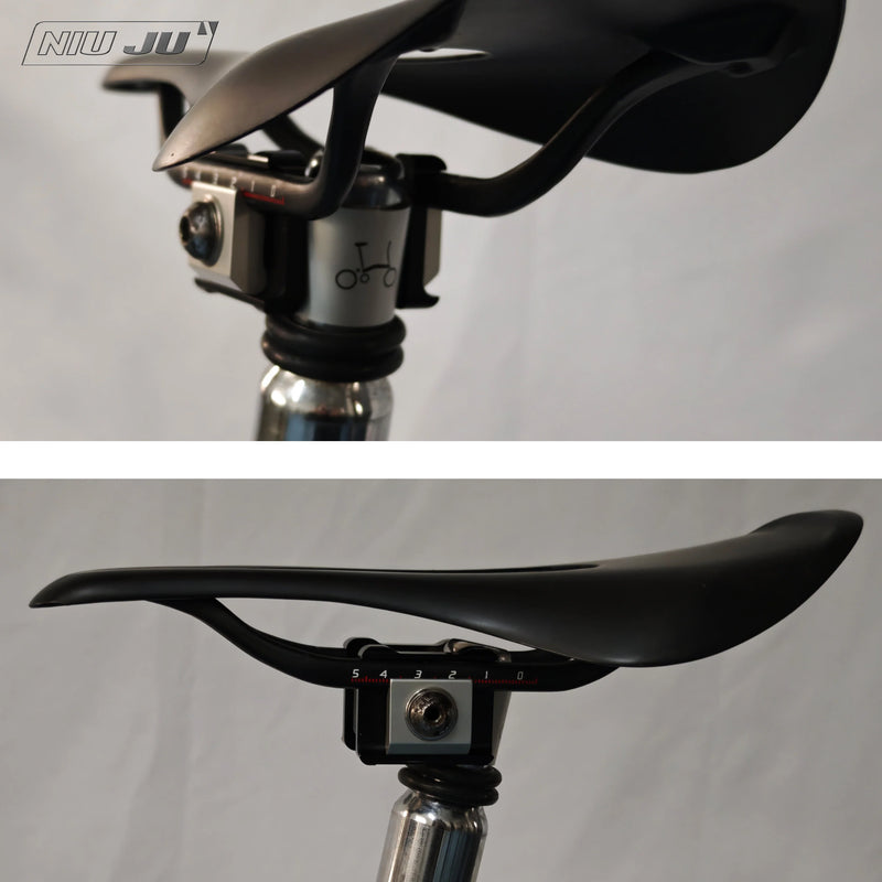 NIUJU Brompton Carbon Saddle Rail Clamp Yoke — 7×9 / 7×10 Carbon Rail Adapter