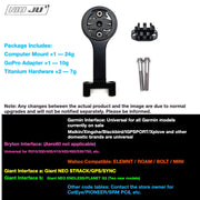 NIUJU DEDA ZERO Computer Mount — Lightweight Garmin Wahoo Stem Mount for Colnago CLX — Silver Titanium Hardware