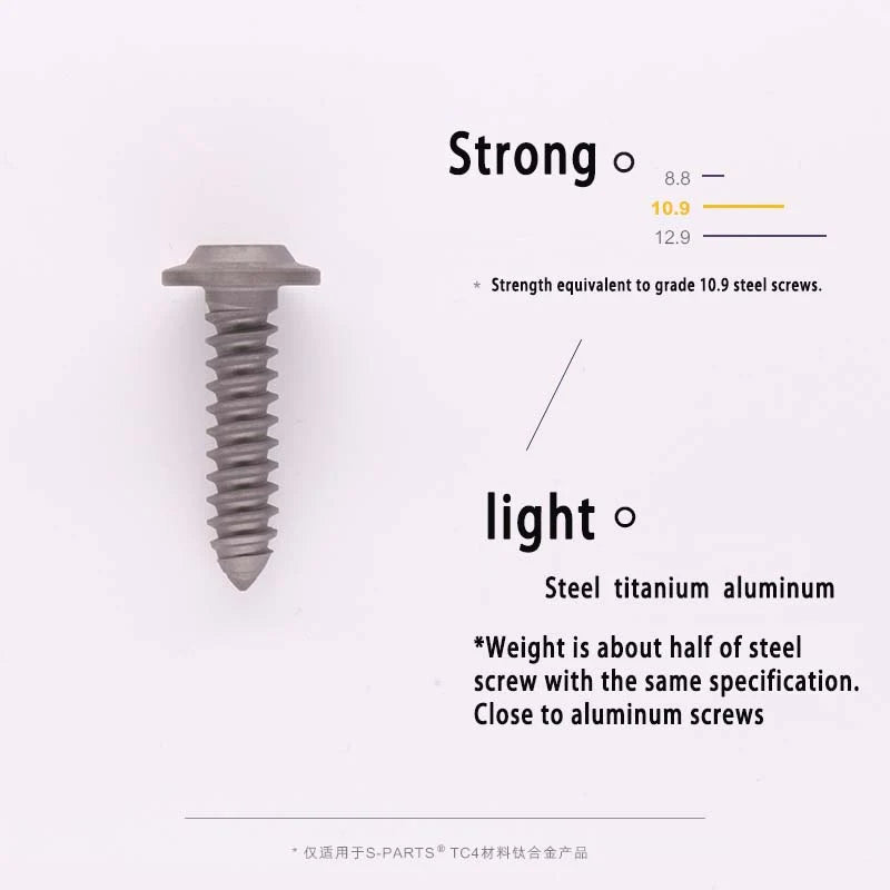 S-PARTS A3 M6 Titanium Self-Tapping Bolts — 16–30mm