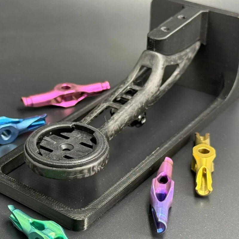 Seka Spear/Rapier Integrated Carbon Computer Mount — 10g — Supports Garmin 1050 — Titanium Bolts Included