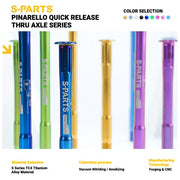 S-PARTS Titanium Quick Release Thru Axle for Pinarello Road Bikes — Lightweight TC4 Titanium Upgrade