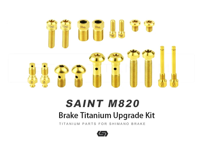 S-PARTS Titanium Brake Bolt Sets — Shimano SAINT M820 / ZEE M640 — SNINTm820 set of 18