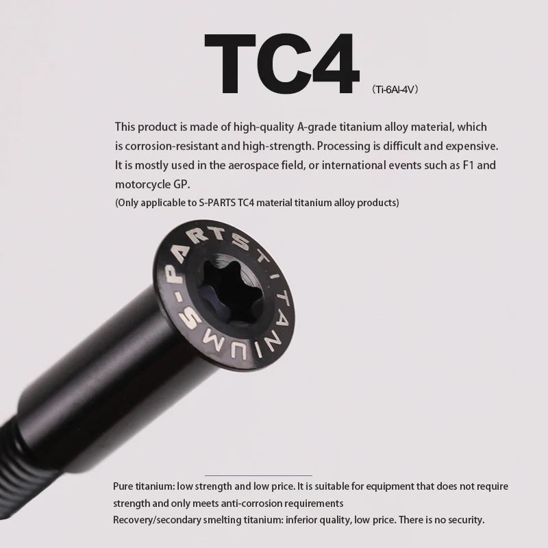 S-PARTS M6 Titanium Upper Pump Pivot Bolt — 36mm D12 Step D8 H22