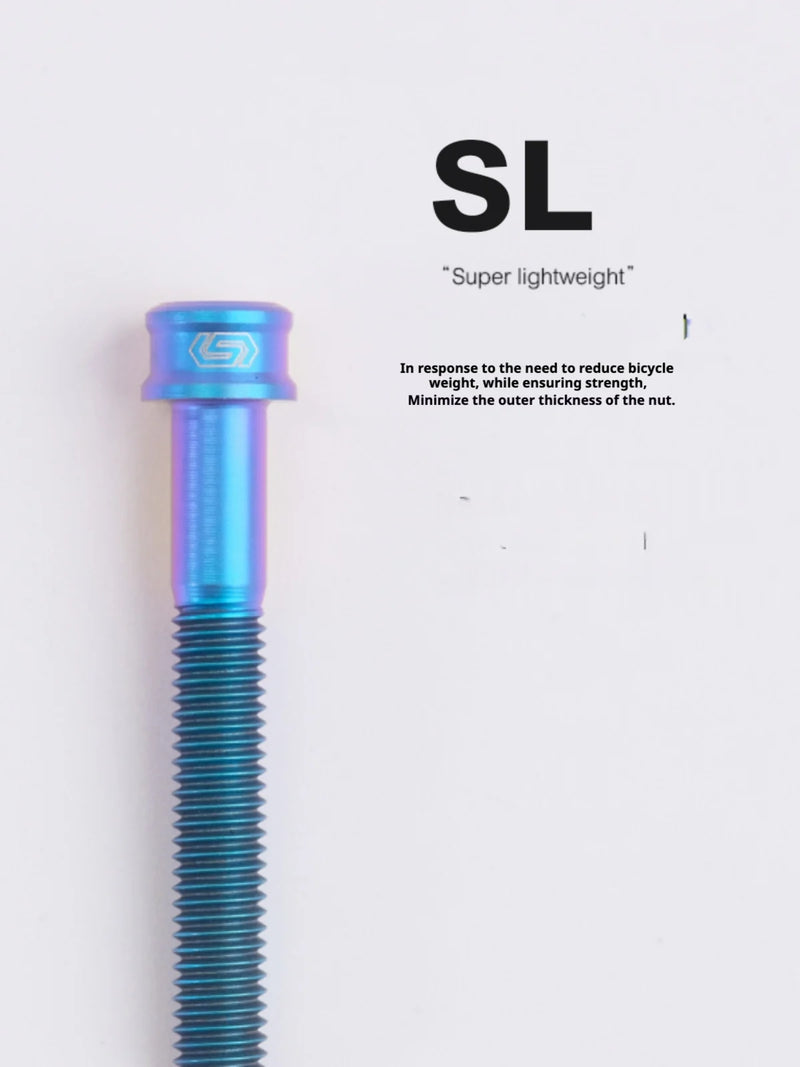 S-PARTS M6 Cylindrical Head Titanium Bolts — 10–25mm