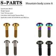 S-PARTS Titanium Derailleur Body Bolts — Shimano R9170 / R8070 / M9000 / M8100 — M7100 series mountain body screw A×2