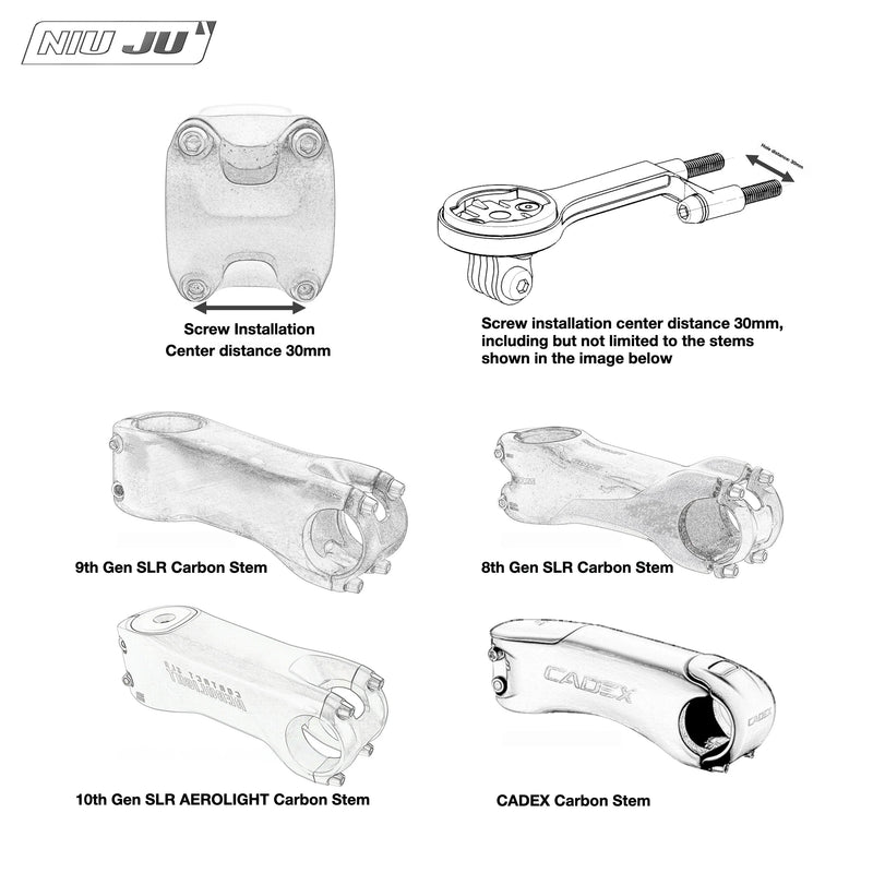 Torque Computer Mount for Giant CONTACT SLR Stem & CADEX Extension