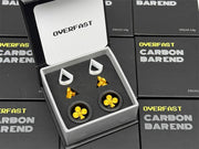 OVERFAST 1.77g Carbon Fiber Bar End Plugs — Aero Road Bike Handlebar Caps — Clover Version Yellow