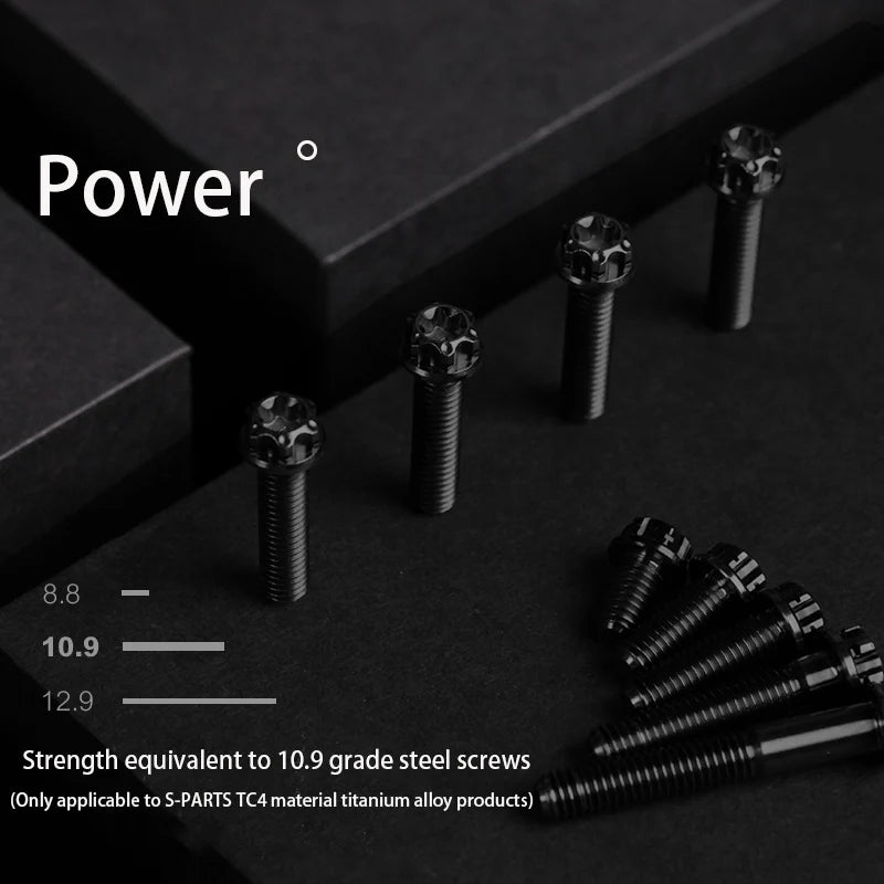 S-PARTS A3 M6 Titanium Bolts — 8–120mm — Black