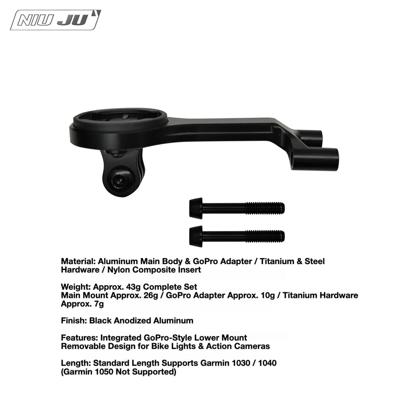 NIUJU DEDA Superleggero RS Computer Mount — Lightweight CNC Garmin Wahoo Mount